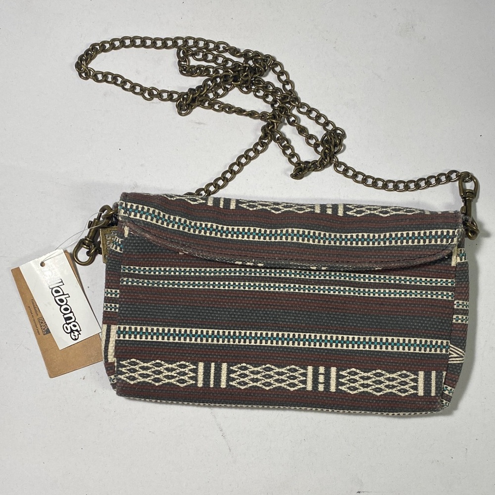 Billabong Brown and Cream Patterned Crossbody Bag